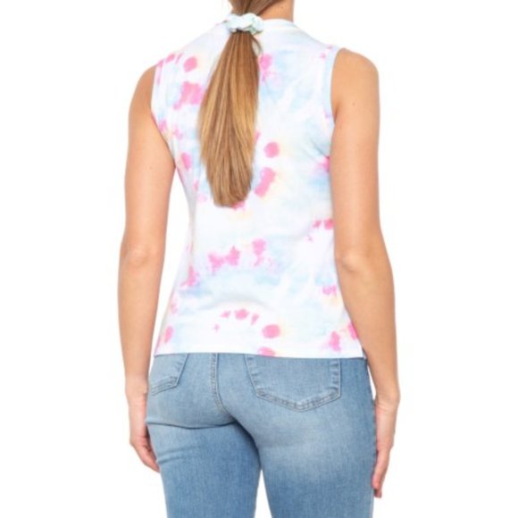 NWT RAE DUNN Women S Tie Dye 'LOVE ALL WAYS' Sleeveless Tank TOP w Scrunchie - Picture 2 of 7